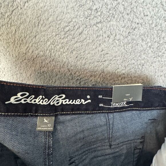 Eddie Bauer Jeans Women’s 10 Blue Trouser Denim Stretch Dark Wash NWT - Picture 9 of 11